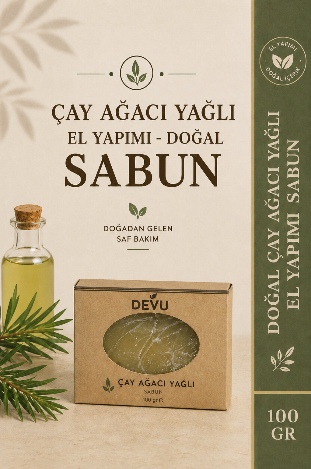 Çay Ağacı Yağlı El Yapımı Doğal Sabun