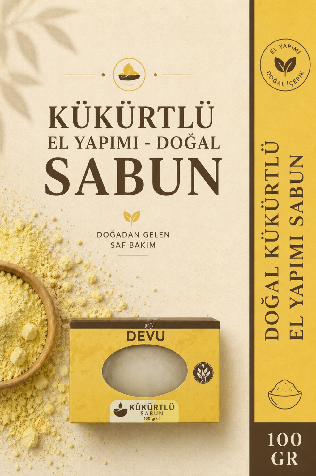 Kükürt Özlü El Yapımı Doğal Sabun