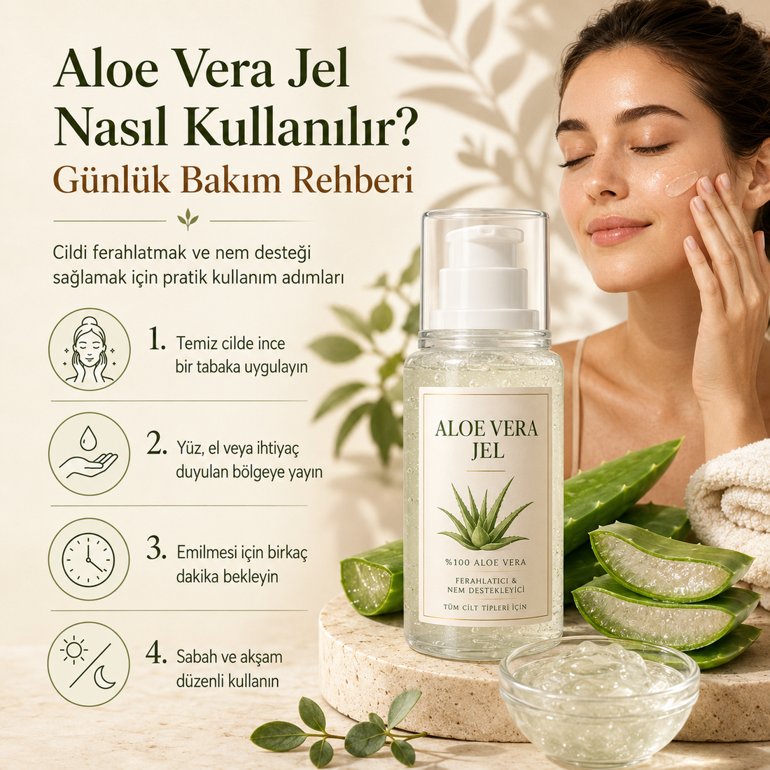 Aloe Vera Jel Nasıl Kullanılır? Günlük Bakım Rehberi