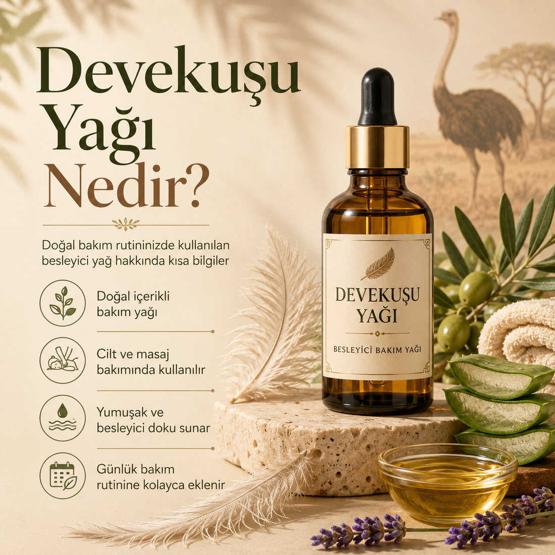 Devekuşu Yağı Nedir? Kozmetik Ürünlerde Kullanım Alanları