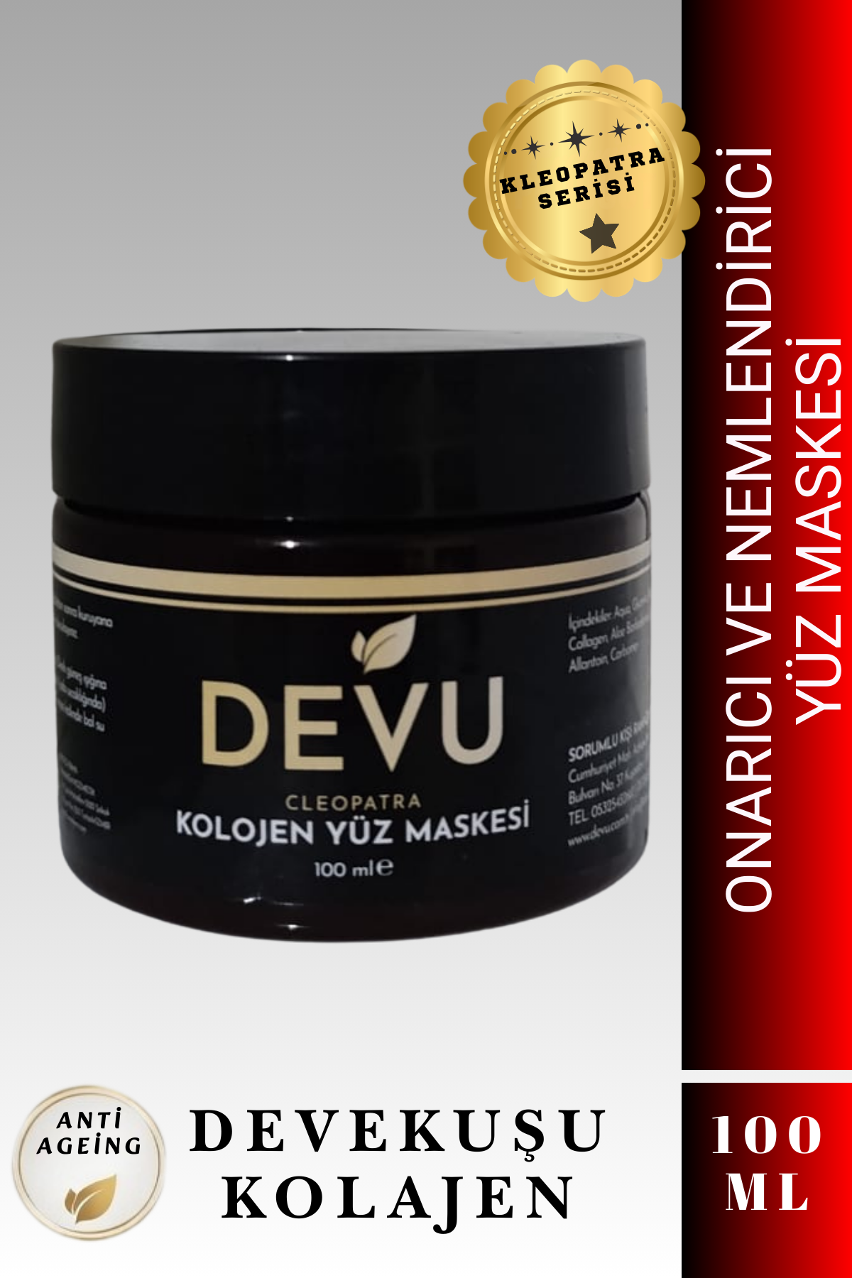 Yaşlanma Karşıtı DeveKuşu Kolajen Yüz Maskesi