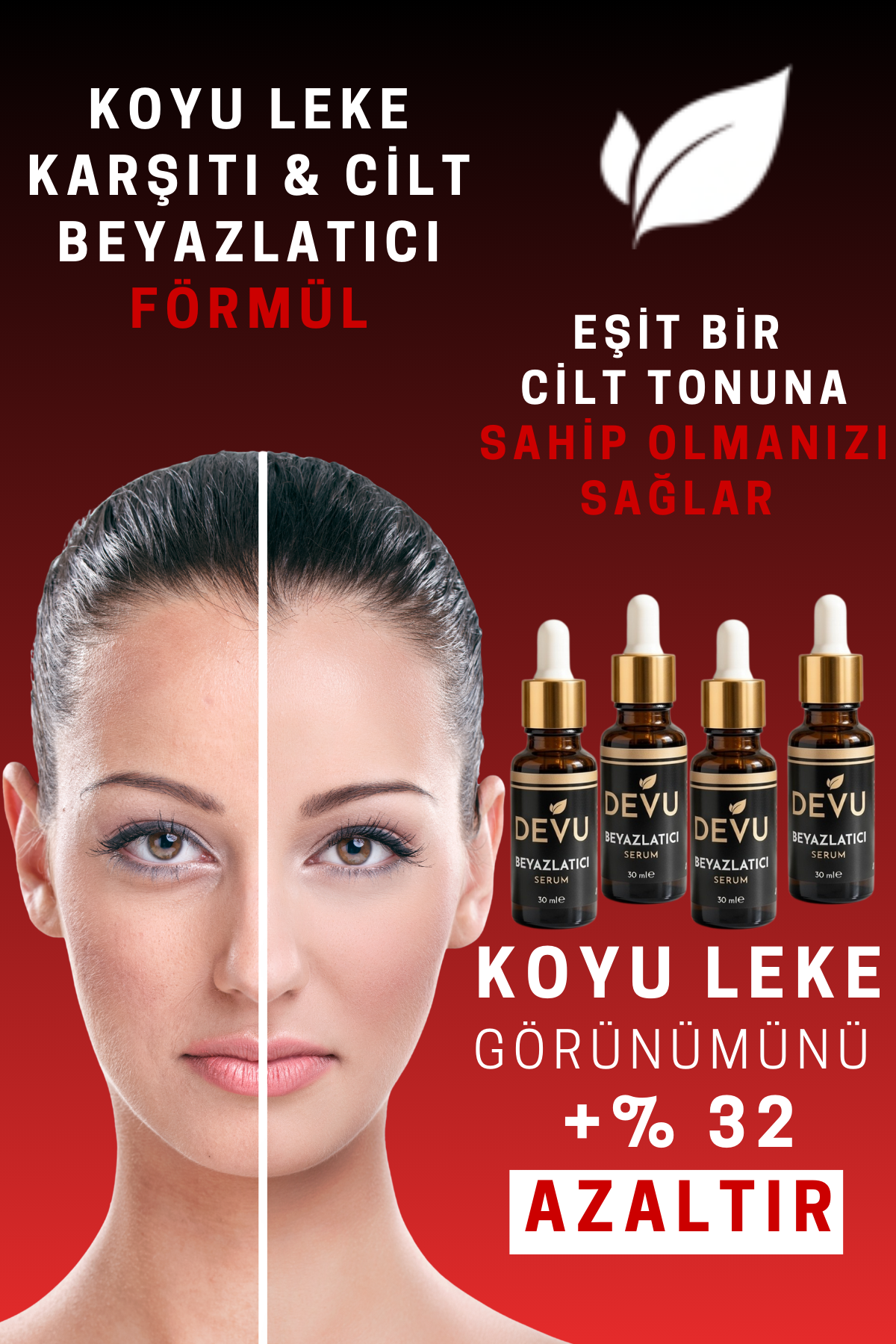 Doğal   DeveKuşu Kolejenli Cilt Beyazlatıcı Serum