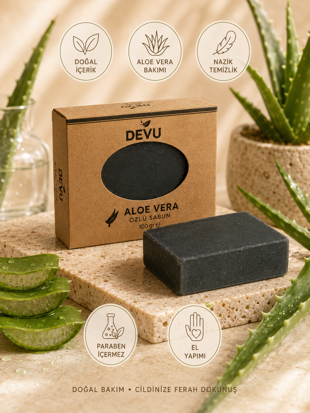 El Yapımı Doğal Sabun Aloevera Özlü Doğal Sabun