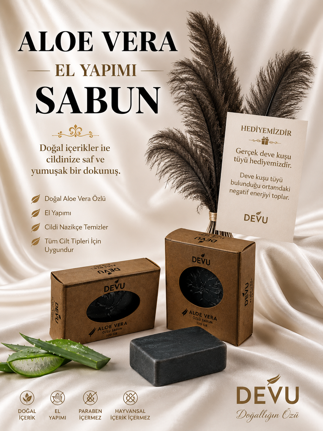 El Yapımı Doğal Sabun Aloevera Özlü Doğal Sabun