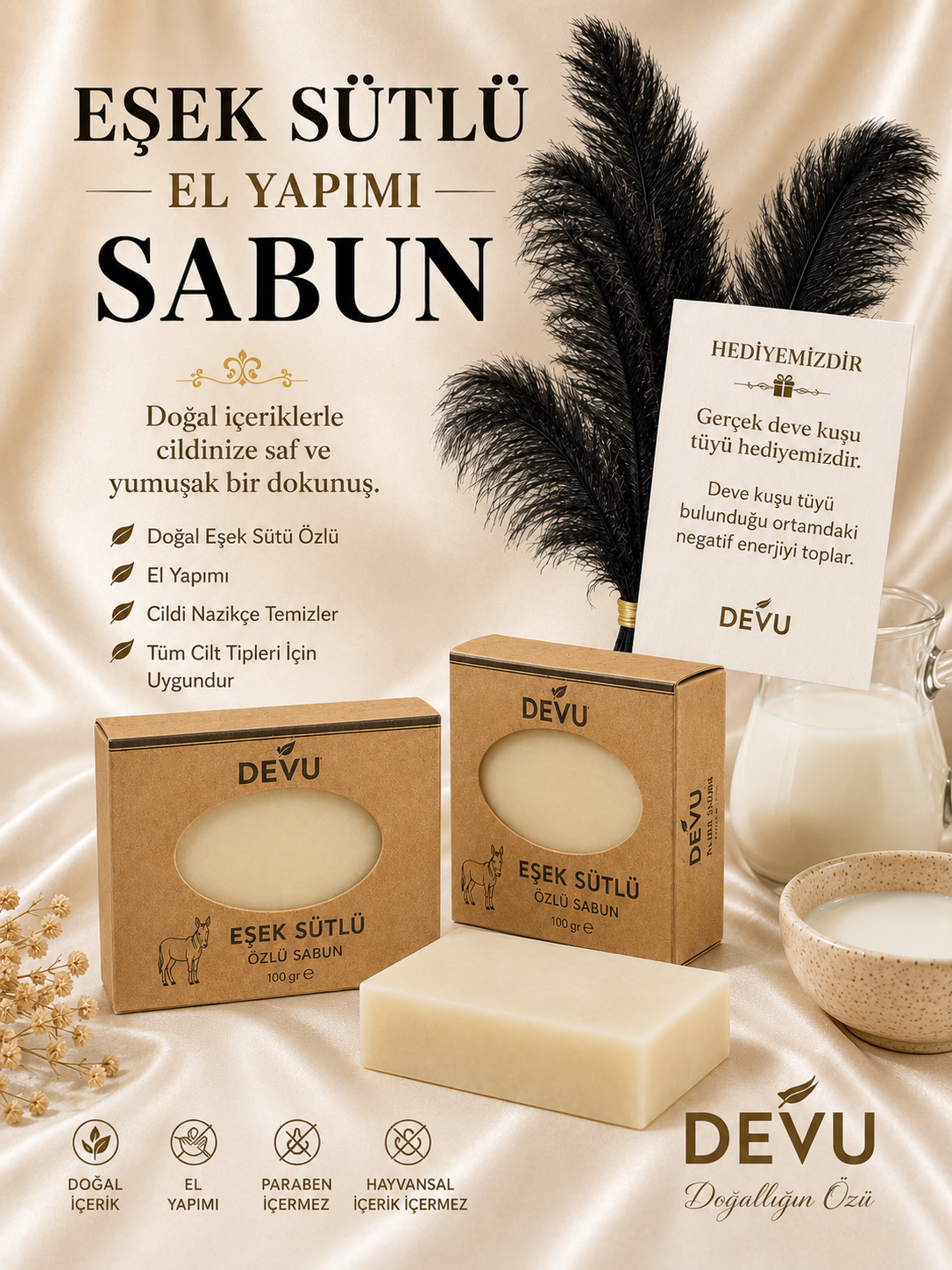 Eşek Sütlü El Yapımı Doğal Sabun