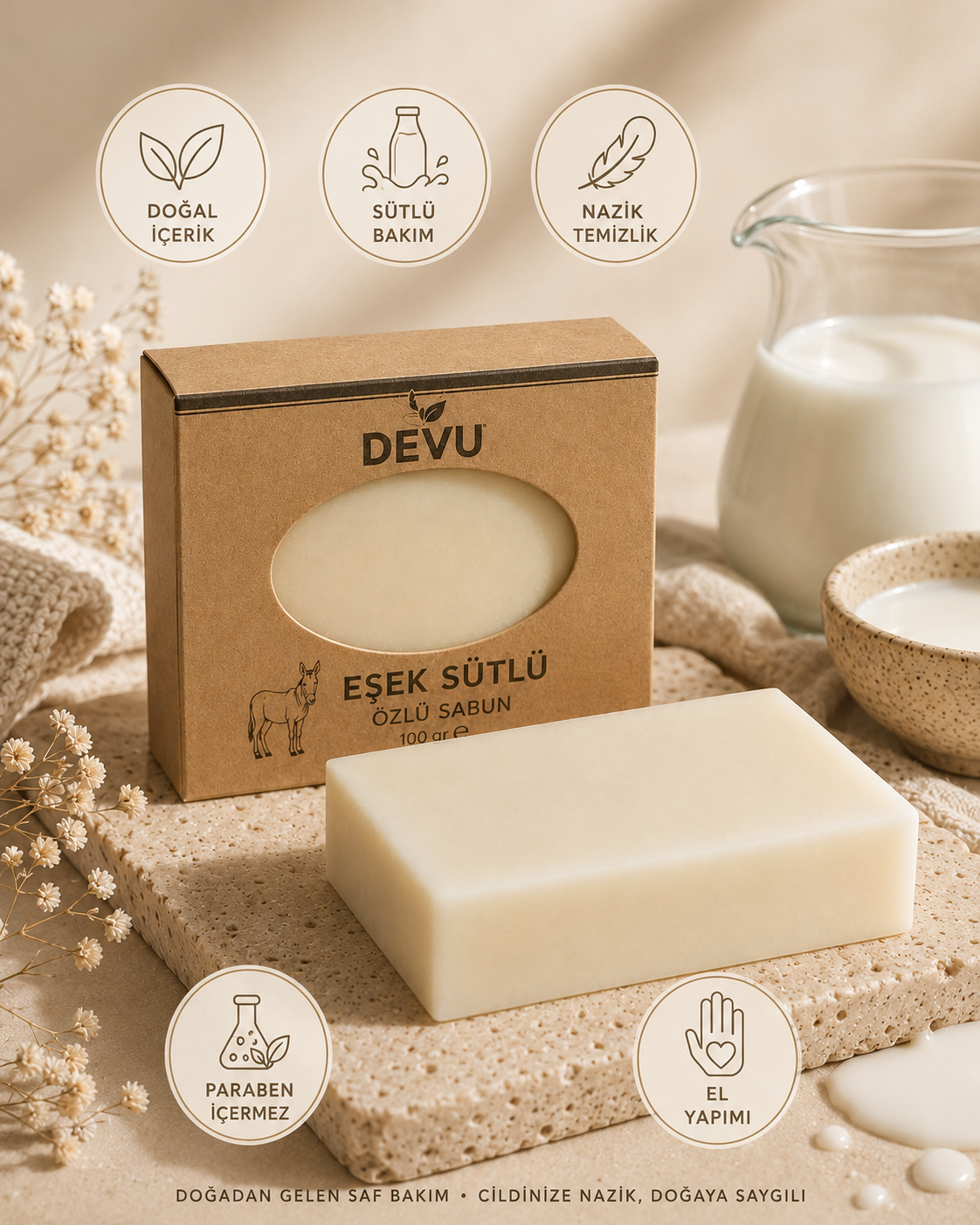 Eşek Sütlü El Yapımı Doğal Sabun