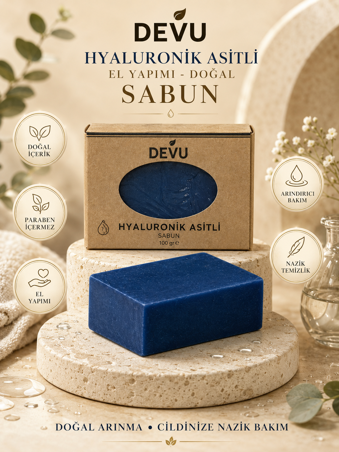 El Yapımı Doğal Sabun Hyaluronik Asitli Doğal Sabun