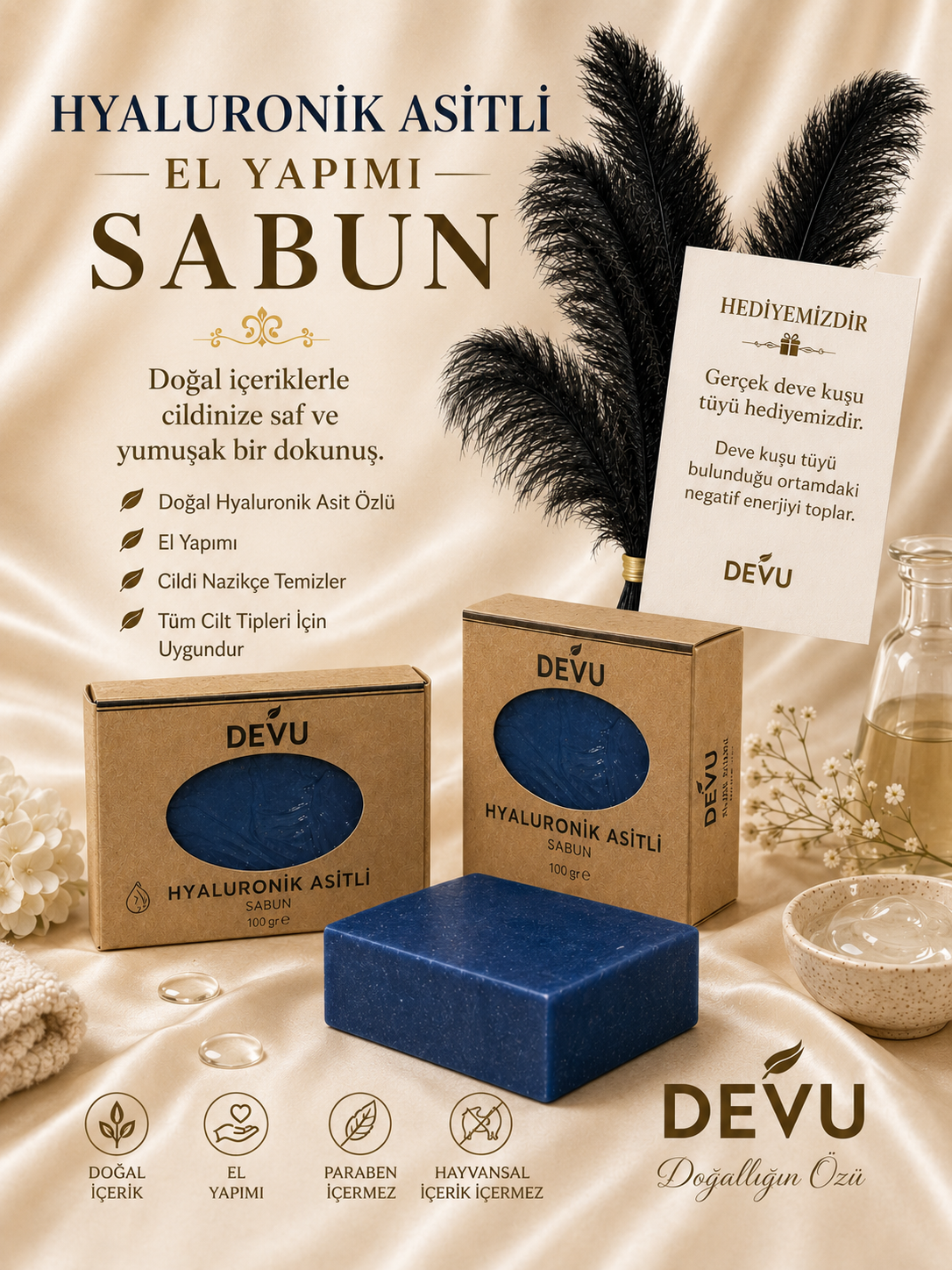El Yapımı Doğal Sabun Hyaluronik Asitli Doğal Sabun