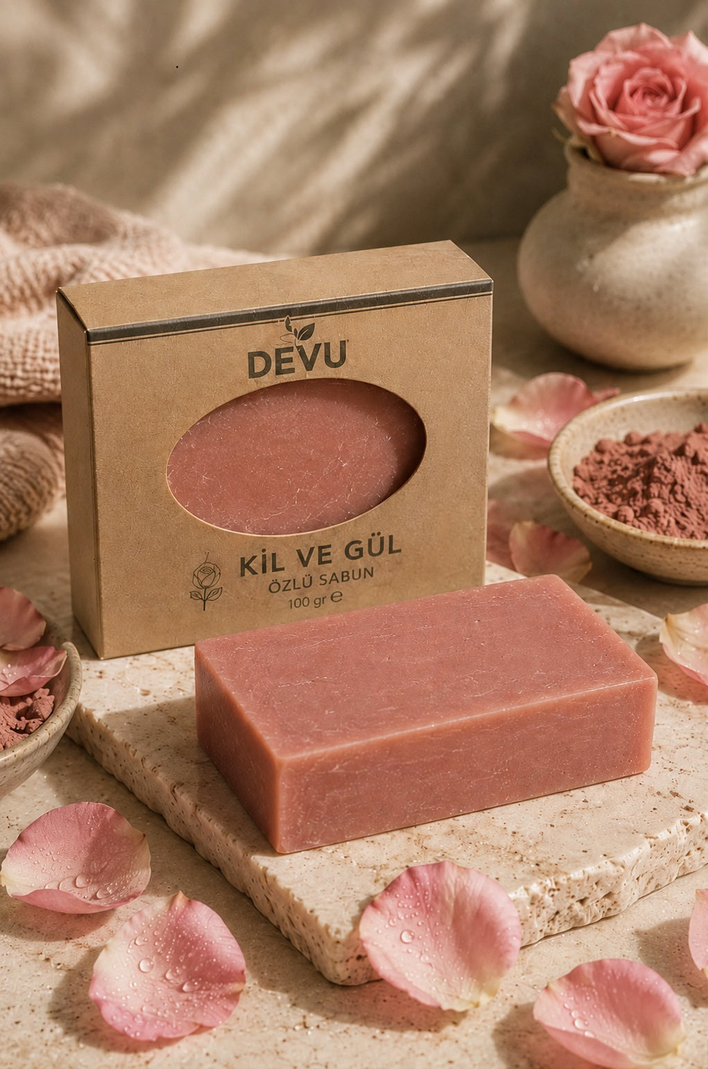 Kil ve Gül Özlü El Yapımı Doğal Sabun