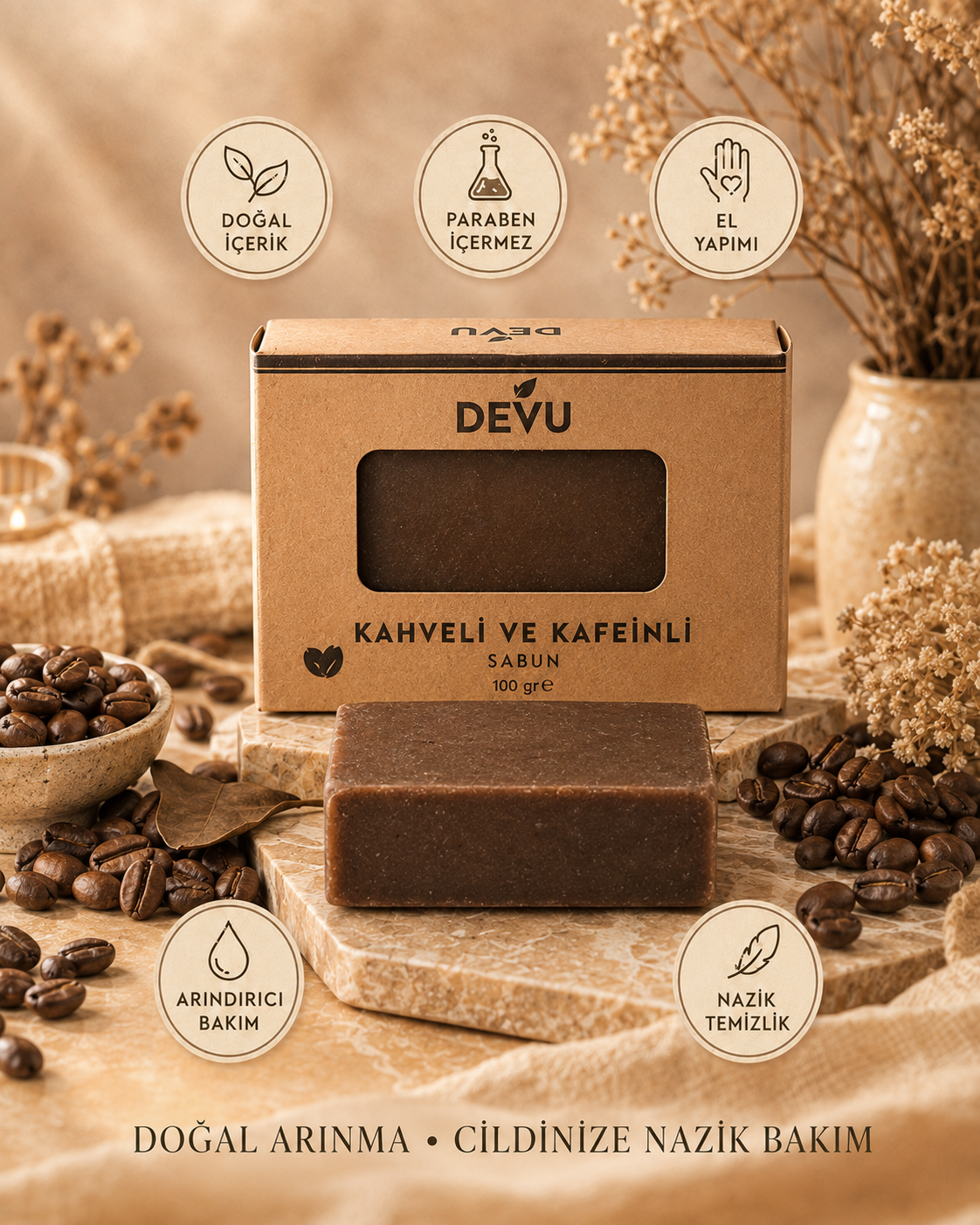 Kahve & Kafeinli Doğal El Yapımı Sabun